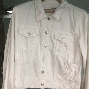 Large JCrew 100% cotton white denim jacket